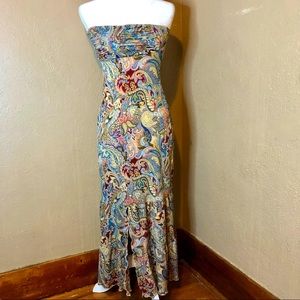 Wet Seal Paisley Maxi Dress Strapless size S